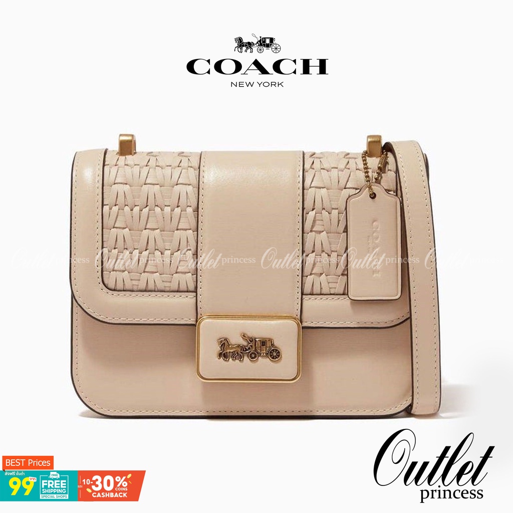 น้องสวย คุณภาพแน่นอีกแล้วจร้าา! COACH ALIE SHOULDER BAG 18 WITH WEAVING ((C2587)) พร้อมส่งความสวย! ก