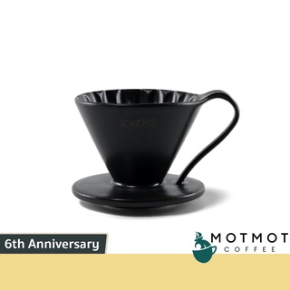 [New Colour] CAFEC Arita Ware Flower Dripper (Mat-Black) | 6th Anniversary Edition