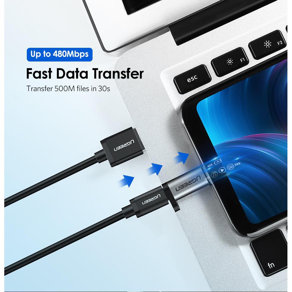 UGREEN USB C Female to Micro USB Male Cable Adapter For All รุ่น 50590 of Handphone with Micro USB Interface Including
