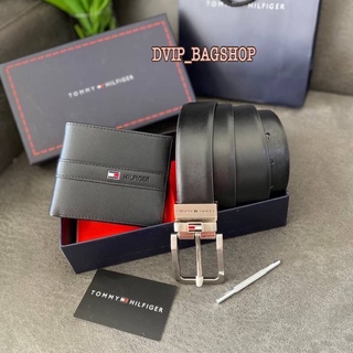 Tommy Hilfiger  Leather Belt &amp; Wallet Set แท้💯%