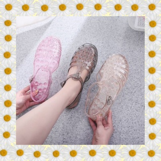 SHOES BY TIRA MeishaAge jelly transparant gliter moms and kids/meisha jelly shoes dewasa/sandal jelly wanita/sandal karet anti slip/sandal kekinian korea/jelly shoes import/sepatu sandal slippers