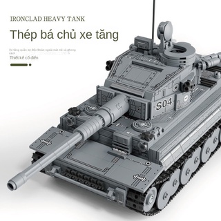 โมเดลบล็อกตัวต่อเลโก้ World War II Tank Heavy Duty Lego Difficulty ขนาดใหญ่ สไตล์เยอรมัน ของเล่นสําหรับผู้ใหญ่