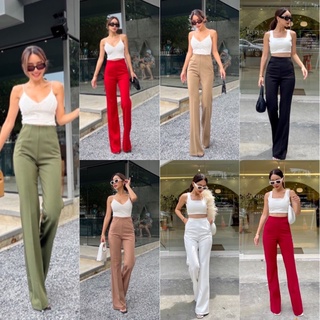 ❤️💚💙Nanda korean high-waist pants  💙💚💛กางเกงขายาวรุ่นใหม่ปังมาก ทรงสวยขั้นสุด