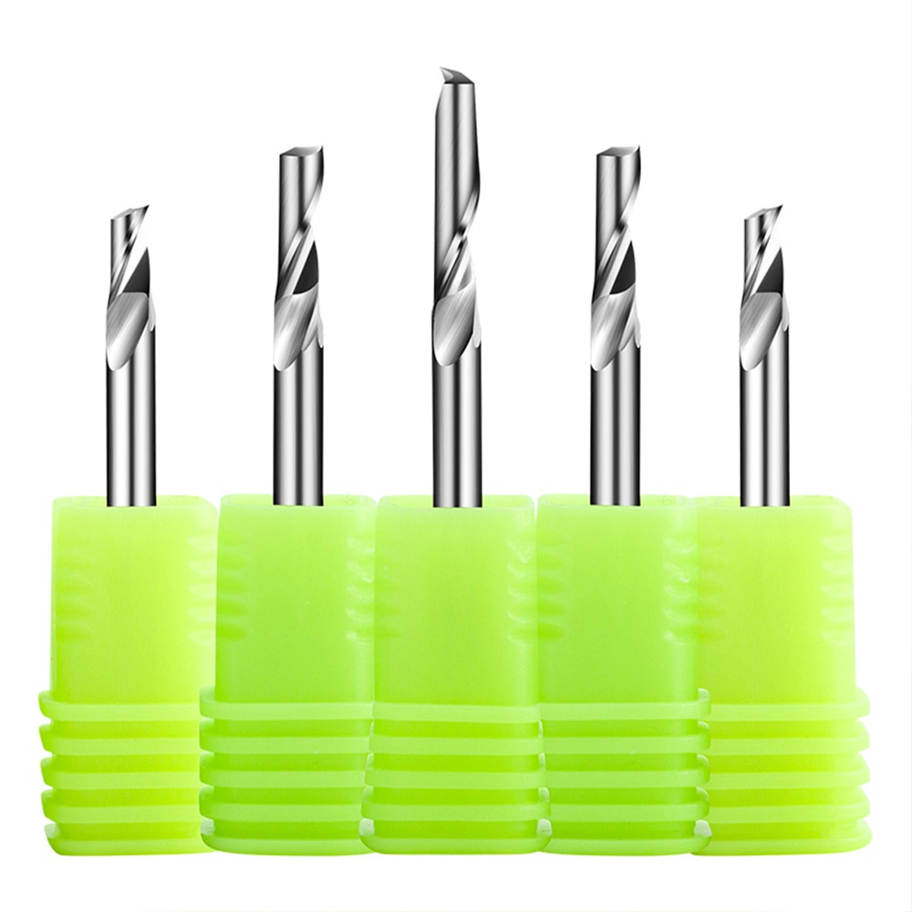 Vsharp 3.175mm Shank 1 เครื่องตัดขลุ่ยขลุ่ยสำหรับขัดอลูมิเนียมทังสเตน CNC แกะสลักเครื่องมือ End Mill