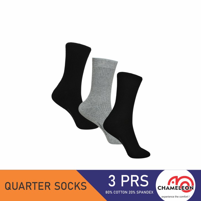 Chameleon Quarter Socks 3 prs pack/SCFS07Q3R