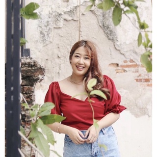 Rolling Shirt เสื้อครอปสาวอวบ ไขว้หน้า มีระบาย อกได้ถึง 44