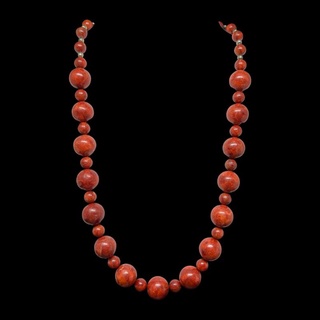 (ใส่โค้ดINCSM4Fเพิ่ม 20) สร้อยคอ หินแจสเปอร์ เม็ดทรงกลม Jasper Round Beads Necklace Handmade Gemstone Jewelry