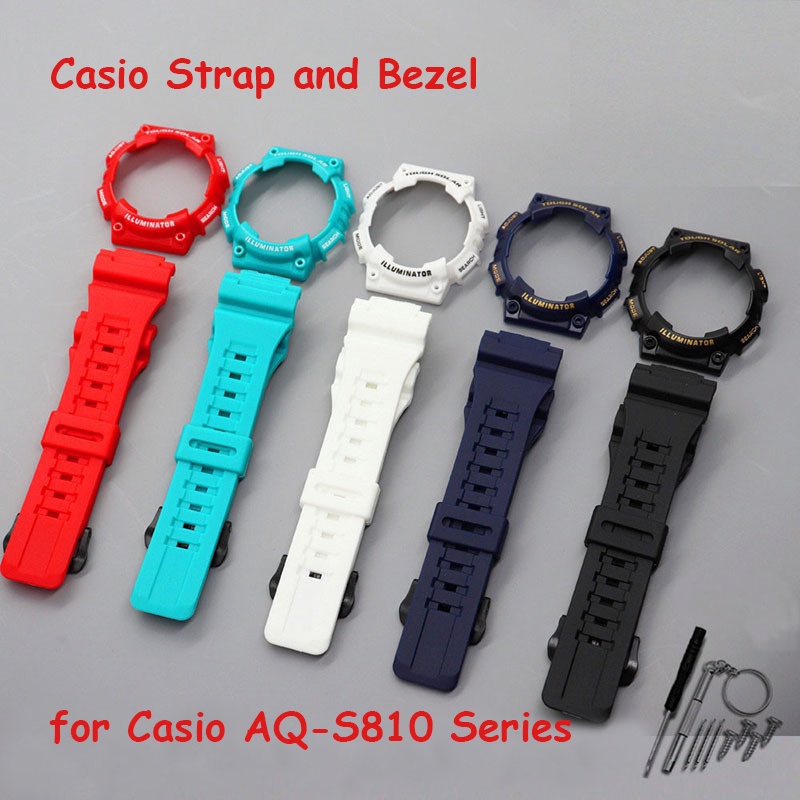 สายนาฬิกาข้อมือยาง กันน้ํา กันกระแทก สําหรับ Casio G-SHOCK AQ-S810W AQS810 AQ-S810W
