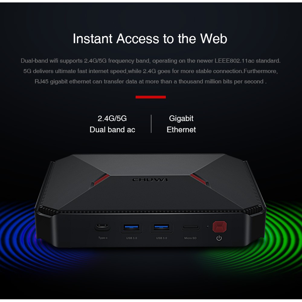 CHUWI GBOX Windows 10 แท้ ลิขสิทธิ์, ซีพียู Gemini lake N4100 Quad-Core ...
