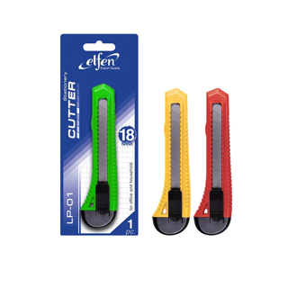 Elfen คัตเตอร์ มีดคัตเตอร์ 45 องศา 18 มม. รุ่น LP-01 คละสี จำนวน 1 อัน