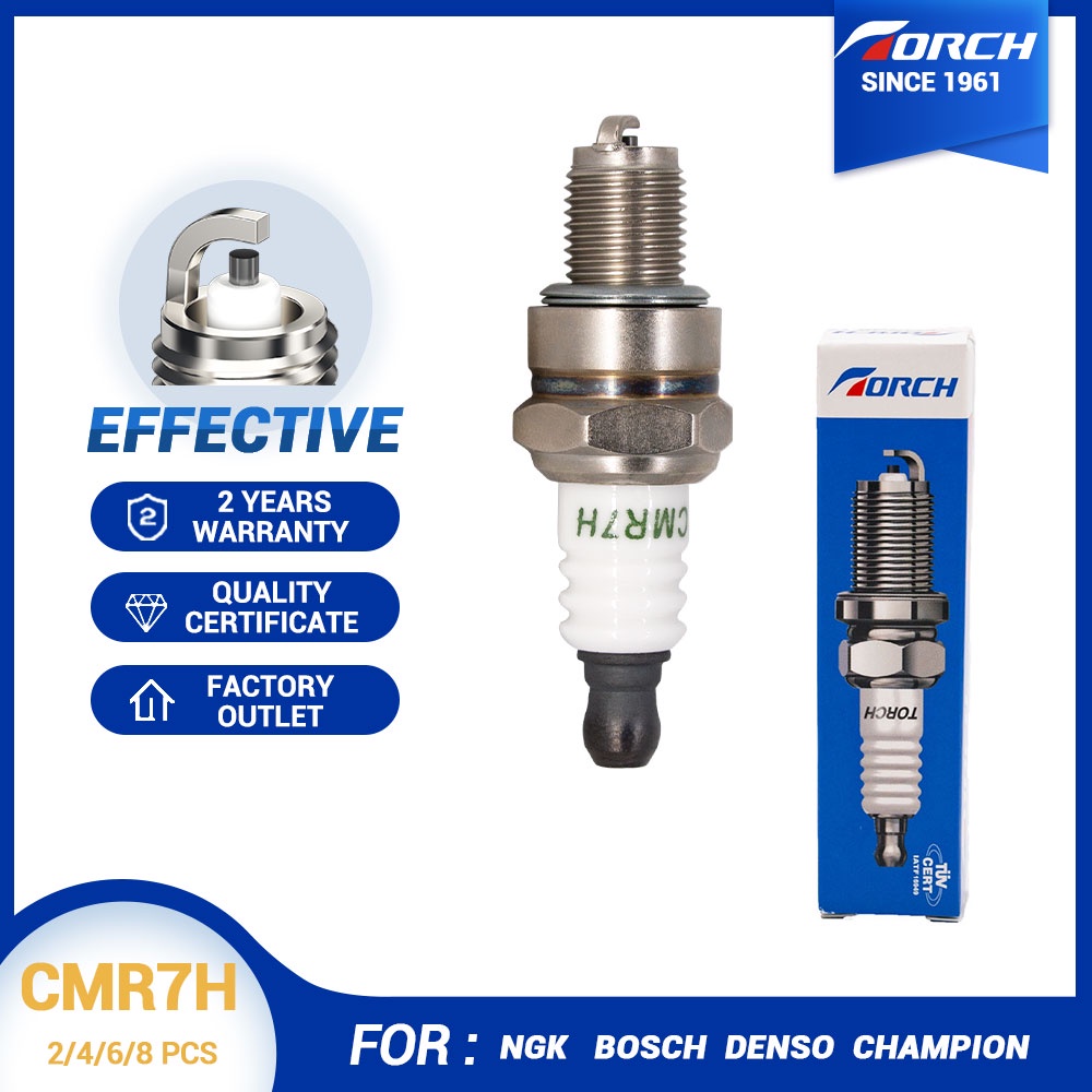 2/4/6/8 pcs ไฟฉาย CMR7H หัวเทียนแทนที่สําหรับ NGK 3066/CMR7H, สําหรับ Champion 965/RZ7C RZ7CT10, สํา