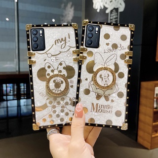 เคสโทรศัพท์ OPPO Reno 6 Pro Reno 6Z Reno 5 Pro 5F Reno 4 Pro 4SE การ์ตูนหนู แหวนยึด สี่เหลี่ยม กันกระแทก เคสป้องกัน