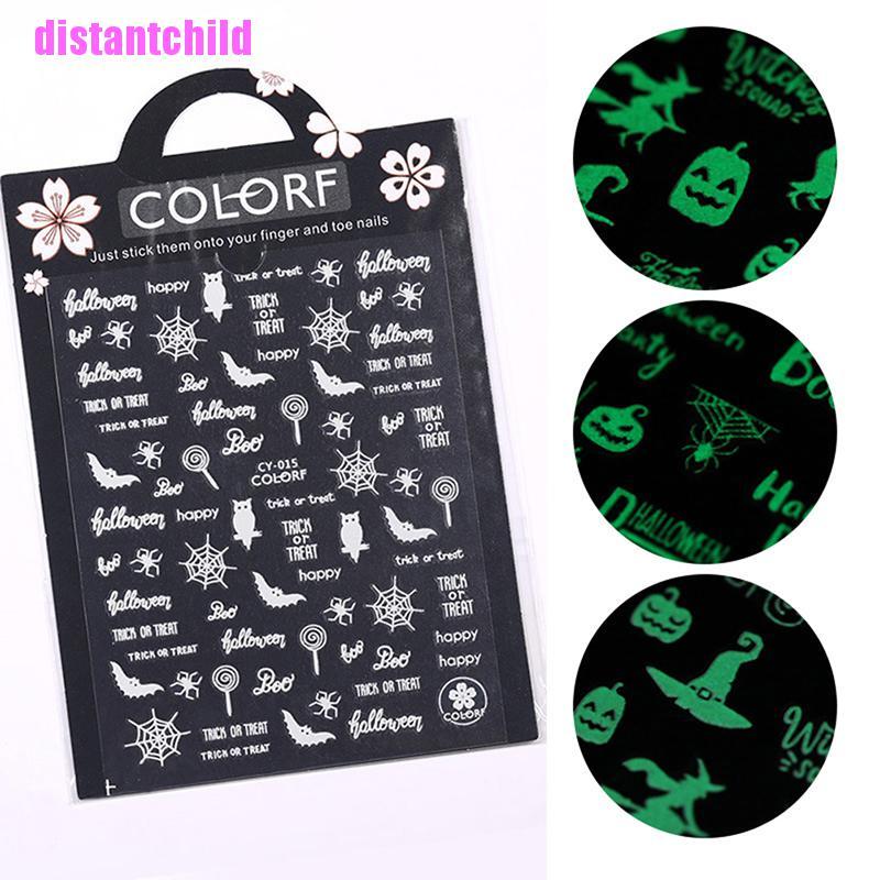 Dsth Halloween Nail Art Sticker Pumpkin Spider For Nail Sticker 3d Tips Decorations Dss Shopee Thailand