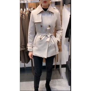 เสื้อโค้ท Mini Trench Coat (พร้อมส่ง) เทรนโค้ทสั้น พร้อมเข็มขัด  | Luckytwins