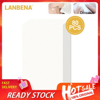 Dio 80 ชิ้น Lanbena กระดาษลอกสิวเสี้ยนทําความสะอาดผิวหน้า