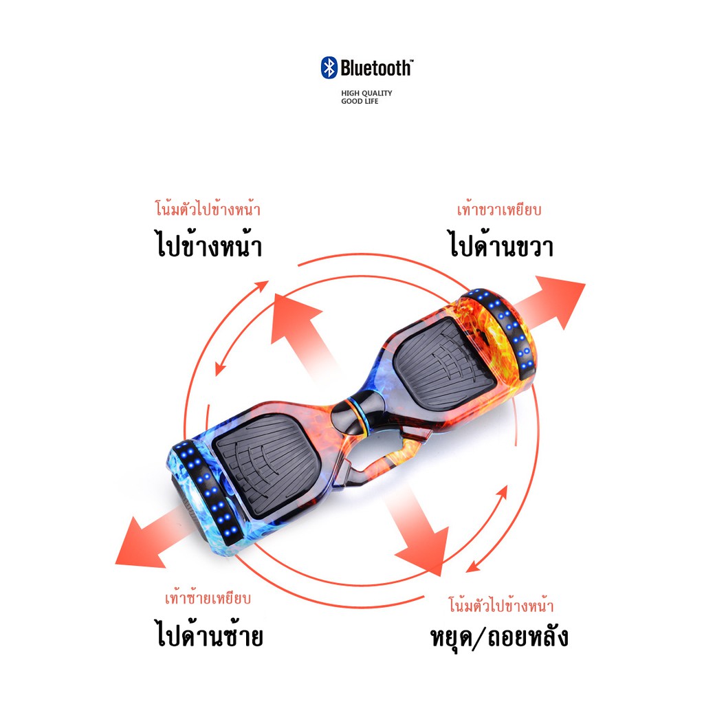 สกูตเตอร์ไฟฟ้า，สกูตเตอร์ไฟฟ้า2ล้อ hoverboard 8-12 เด็กสมดุลยานพาหนะ 7 นิ้วเดินทางสมดุลสองล้อคู่ขนาน มีไฟLED
