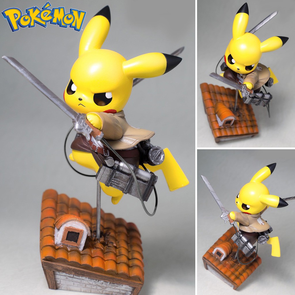 Figure ฟิกเกอร์ Model โมเดล Pokemon โปเกมอน Pikachu พิกะจู Pocket Pikachu As Attack On Titan Levi Ackerman