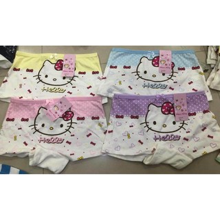 กางเกงในเด็ก ขาสั้น 6-8 ปี แพ็ค 4 ตัว คละสี คิตตี้ kitty คอตตอน cotton shopee