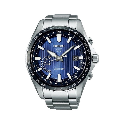 SEIKO ASTRON นาฬิกาข้อมือผู้ชาย จีพีเอส ระบบพลังงานแสงอาทิตย์ หน้าปัดสีน้ำเงิน สายไทเทเนียม SSE159J,SSE159J1