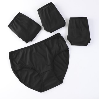 Underwearshop B88# กางเกงในผู้หญิง ไซส์ใหญ่  สีดำล้วน สำหรับคนตัวใหญ่ ยืดหยุ่นสูง ใส่สลาย