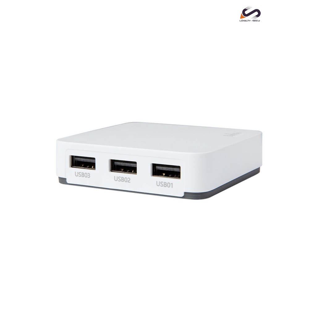 Loyalty-secu เซิร์ฟเวอร์เครือข่าย WiFi USB2.0 3 พอร์ต สีขาว สําหรับเครื่องพิมพ์ USB หลายเครื่อง