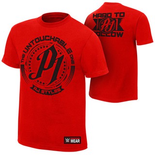 AJ Styles Untouchable Red เสื้อ WWE เสื้อยืด #AJ Styles #WWE #มวยปล้ำ #เสื้อมวยปล้ำ