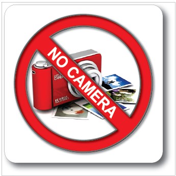 A009 NO CAMERA ACRYLIC SIGN BOARD 110X110MM