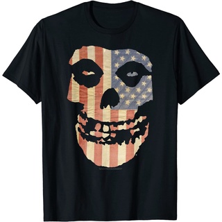 เสื้อยืดโอเวอร์ไซส์เสื้อยืด พิมพ์ลายธง Misfits Fiend Flag สําหรับผู้ชาย และผู้หญิงS-3XL