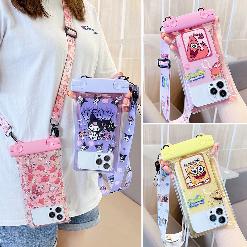 เคสกระเป๋าพลาสติก PVC กันน้ํา กันฝน ลาย Patrick Star น่ารัก สําหรับใส่โทรศัพท์มือถือ ว่ายน้ํา ชายหาด เดินทาง