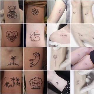 ✨พร้อมส่ง✨แทททูมินิมอล60ใบสไตล์เกาหลีสุดCUTE!🐾