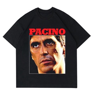 ผ้าฝ้ายแท้เสื้อเชิ้ต ลายภาพยนต์ SCARFACE สไตล์วินเทจ "PACINO" | 1982 เสื้อยืด ลายอัลปากีโน่ VINTAGES-5XL