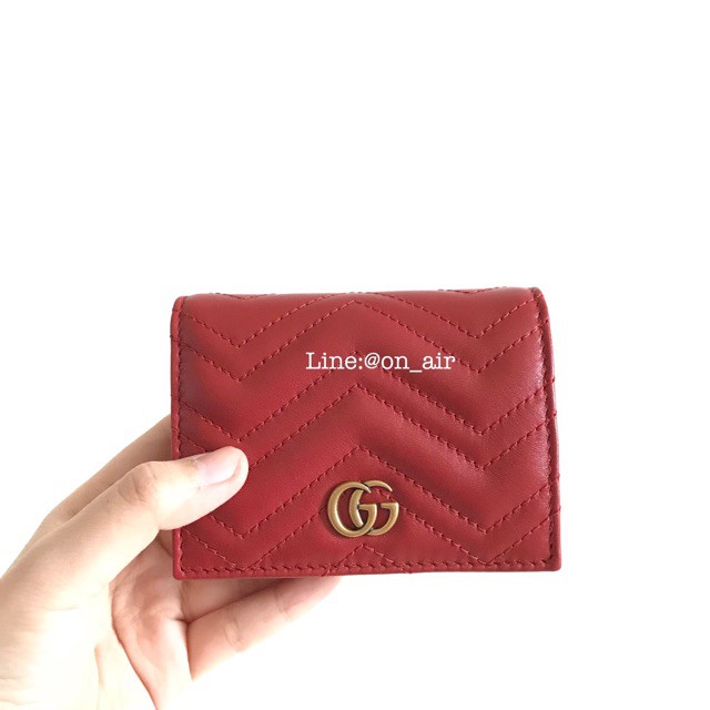 gucci marmont mini wallet แดงสวย ต้นฉบับ 100%