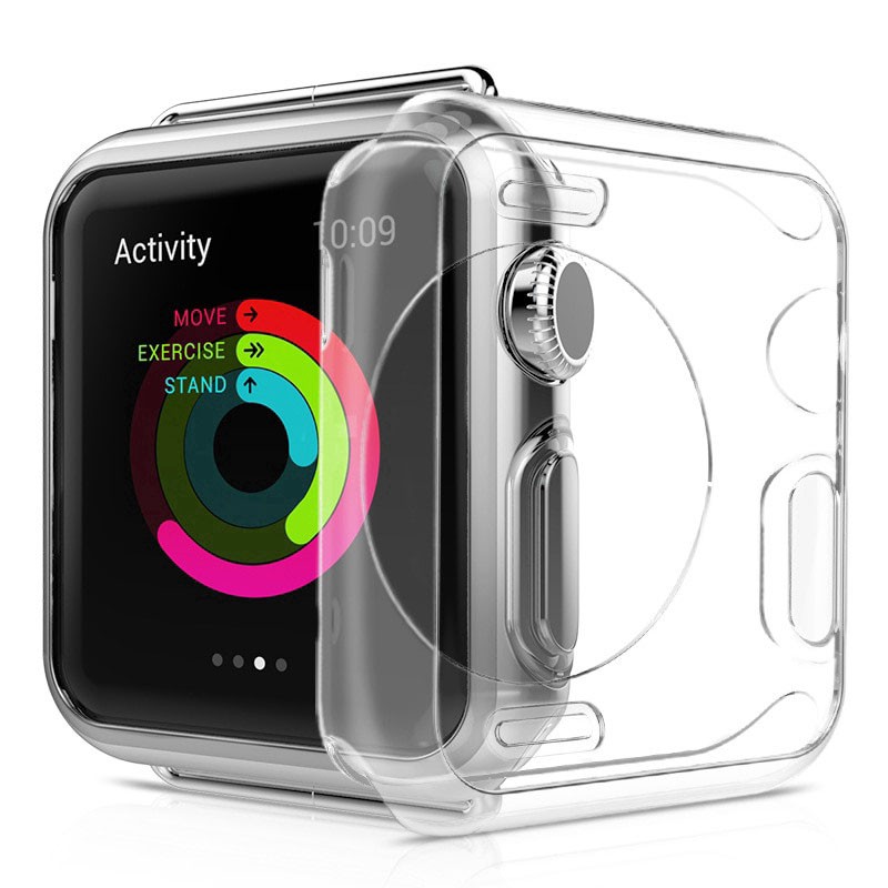Watch Case For Apple Watch 6 SE 5 4 3 2 1 44 42 40 38 mm cover Soft Clear Silicone Full Overlay Protector Screen Touchable Case