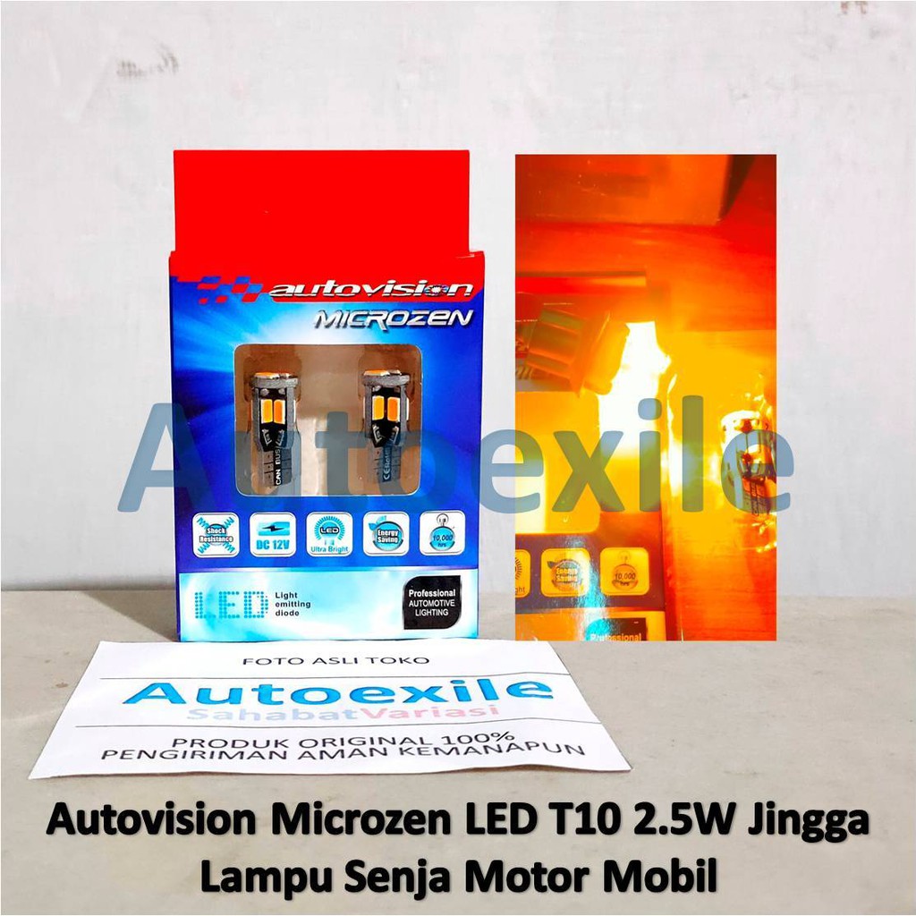 Autovision LED T10 W5W 2.5W Amber สีส้ม 10SMD 5630 City รถจักรยานยนต์ไฟ Dusk