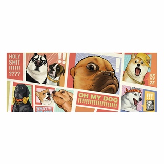 ผ้าแคนวาส พิมพ์ลาย หมาเงิบ ไม่มีกรอบ ขนาด 33.5 x 87.5 ซม / Oh! My Dog Tenugui  Canvas No frame size 33.5 x 87.5 cm