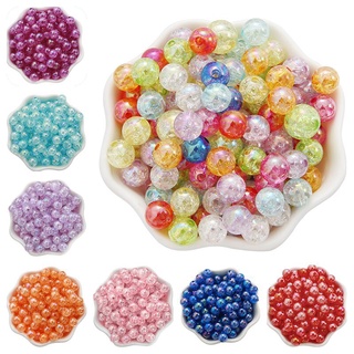 50pcs 8mm 10mm AB Color Round Acrylic Bead Loose Spacer Bead…