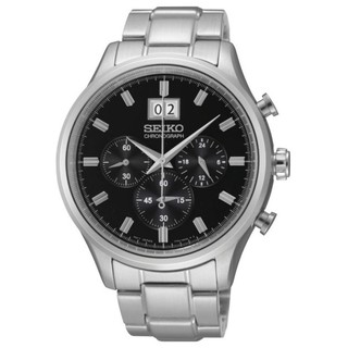 ﻿Seiko นาฬิกาข้อมมือ รุ่น SPC083P1 - Silver-Black