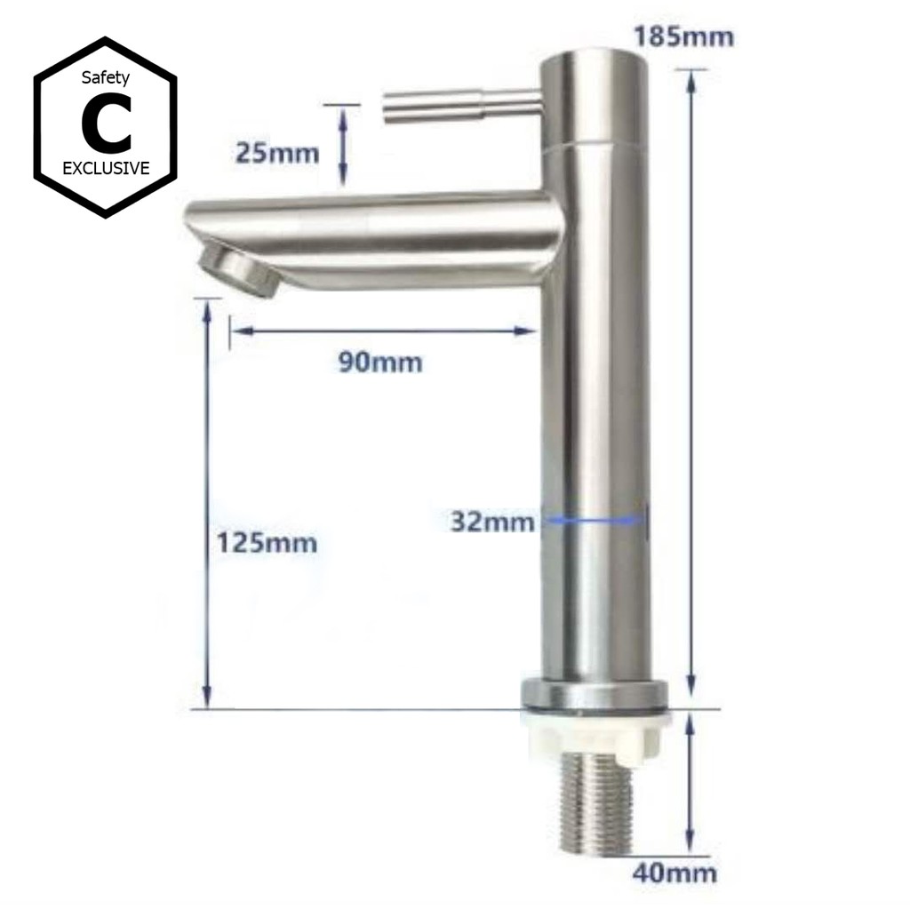 [C_HOME]ก๊อกน้ำอ่างล้างหน้า ทรงสูงหัวไม้ขีด มี2แบบ แบบปากงอและปากตรง วัสดุทำจากสแตนเลส304 - รูปที่ 5