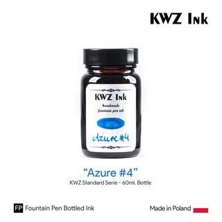 KWZ "Azure #4" Standard Ink 60ml Bottle - หมึกปากกาหมึกซึมคาวูเซต สีน้ำเงิน #4 ขวดขนาด 60 มล.