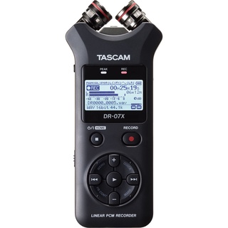 Tascam DR-07X *ของแท้รับประกันศูนย์* เครื่องบันทึกเสียง 2 แทร็ก, 96 kHz / 24-Bit, ไมค์ Stereo, ลำโพงในตัว, ช่องต่อหูฟัง