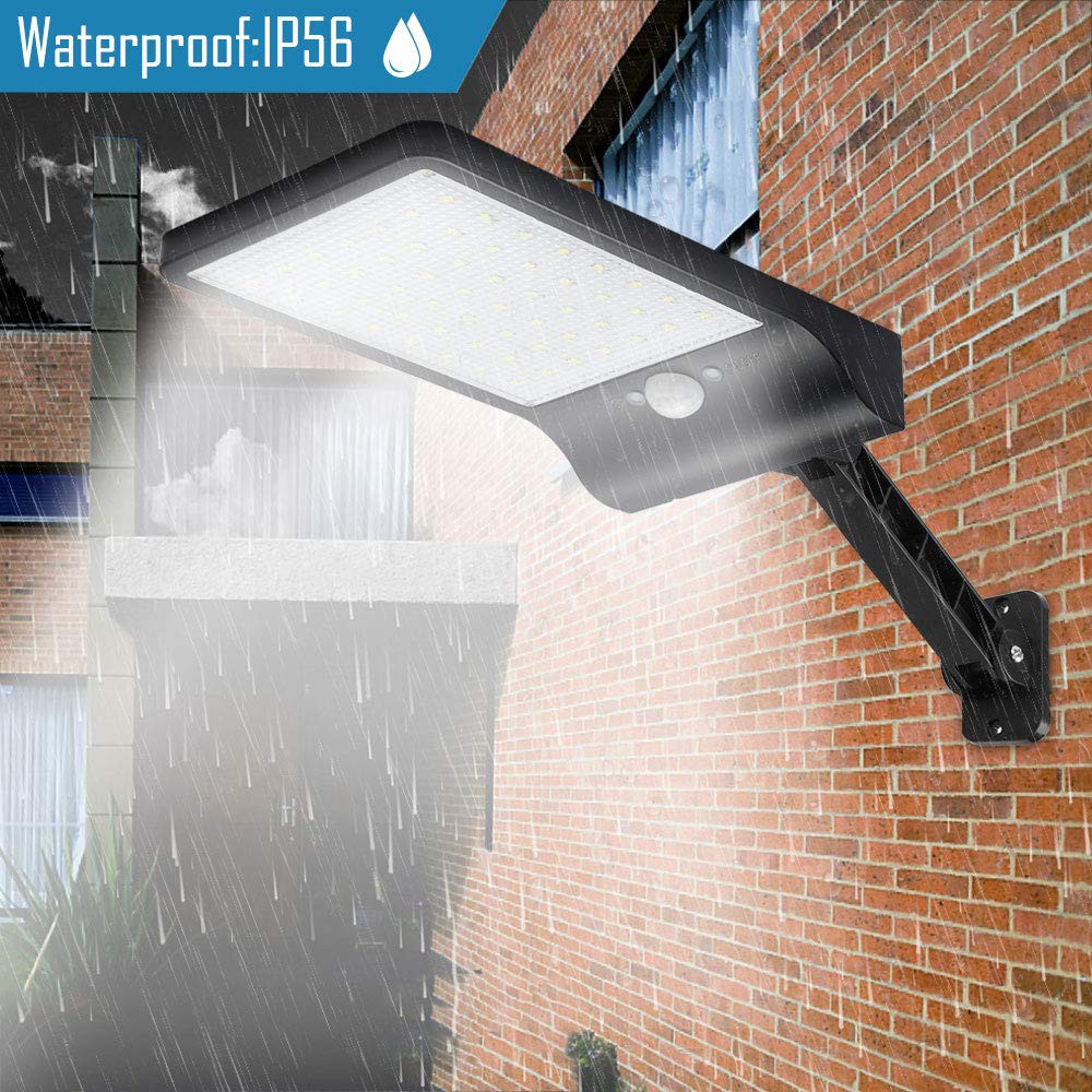 TakeBlue Lampu Solar Light Outdoor Lighting Sensor Solar Street Light 56 Led Waterproof With Rod &amp; Remote Control KWe9