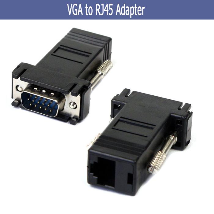 VGA อะแดปเตอร์ขยาย ตัวผู้ แปลง แลน Cat 5 Cat 5 e RJ 45 อีเธอร์เน็ต ตัวเมีย