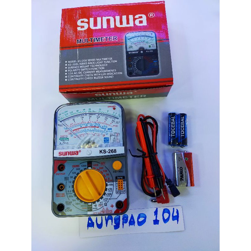 มัลติมิเตอร์SUNWA KS-268 มิเตอร์วัดไฟฟ้าแบบเข็ม อนาล็อคมัลติมิเตอร์ sunwa KS-268