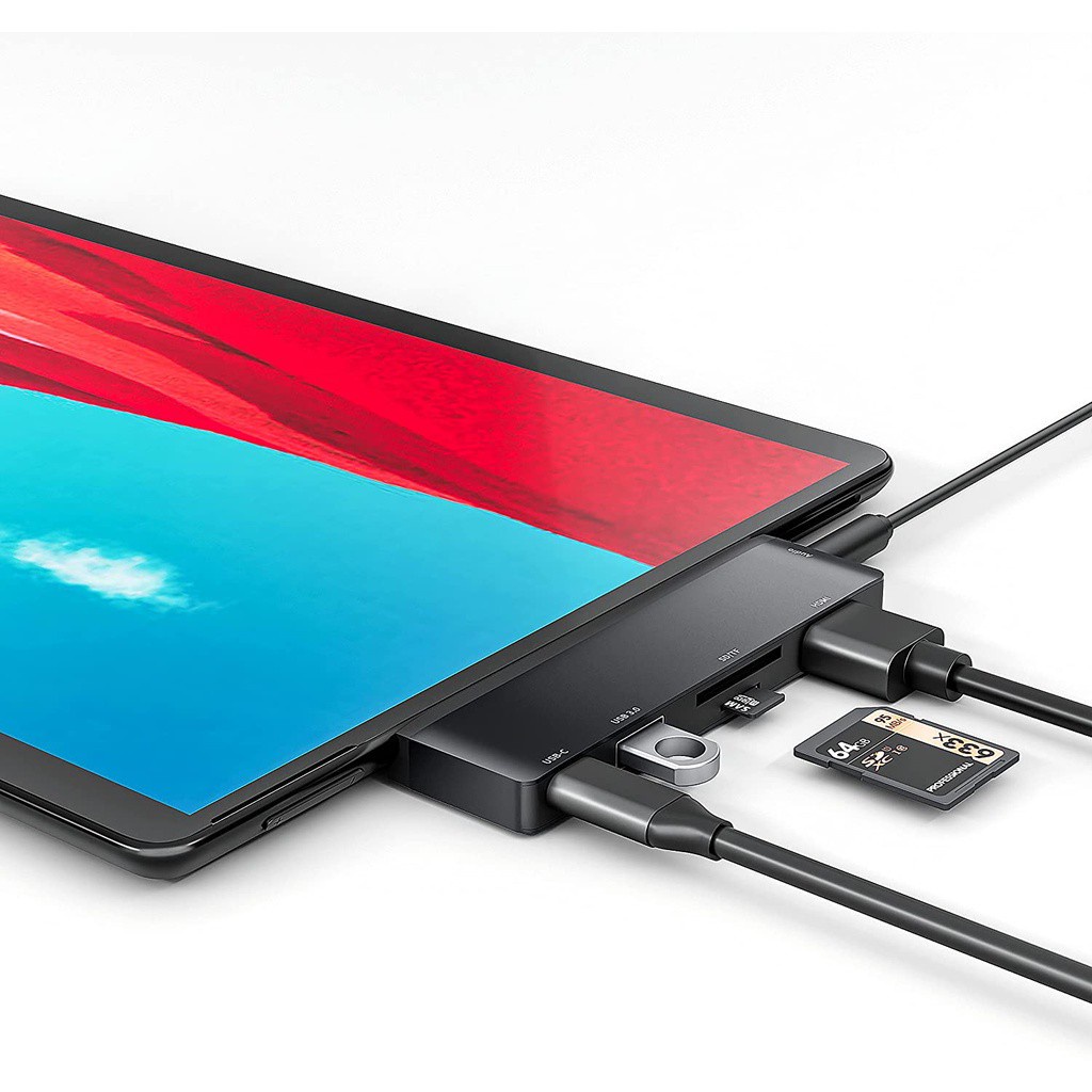 Surface Pro X USB C Hub Docking Station for Microsoft 6in1 Adapter