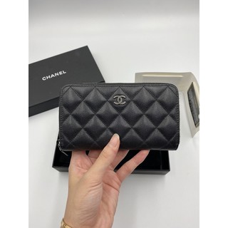 Like newwww chanel zippy  medium wallet so black glitter caviar HL24