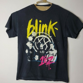 ผ้าฝ้ายแท้ขายดี เสื้อยืดลําลอง แขนสั้น พิมพ์ลายวง Blink 182 2009 สีดํา สําหรับผู้ชาย MOkgmp88OCnhnp69S-4XL