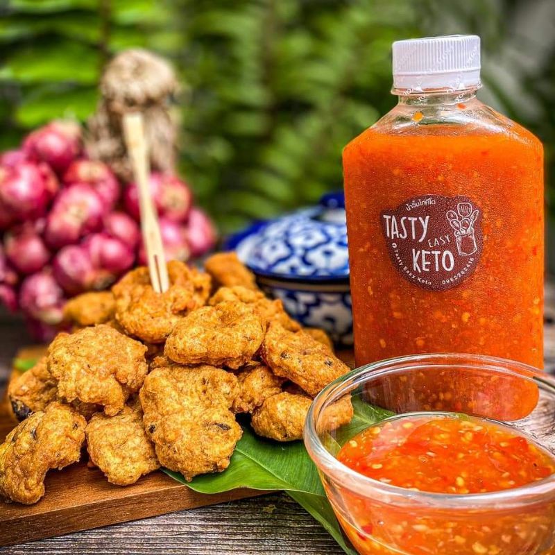 น้ำจิ้มไก่คีโต Tasty easy keto สูตรคีโตแท้ 100% /Keto ไม่มีแป้ง ไม่มีน้ำตาล ไม่ใส่ผงชูรส 200 ml
