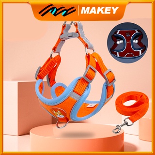 MAKEY สายรัดอก สายจูงสุนัข สายรัดแมว หลายสี หลายไซส์ สายจูงหมา จูงสัตว์เลี้ยง สวยมาก