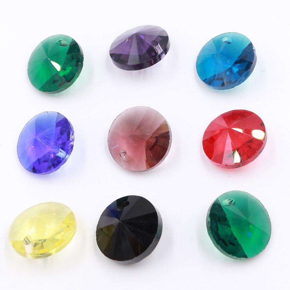 ลูกปัดคริสตัล Rivoli ทรงกลมสําหรับทําเครื่องประดับสร้อยคอแหวนแฟนซี 50 ชิ้น 8 มม
