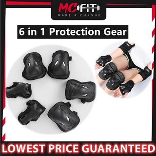 MCFIT 6 in 1 Protective Safety Gear Set Multi Sport Safety Gear for Inline Skate Roller Skates Inline Skating Cycling